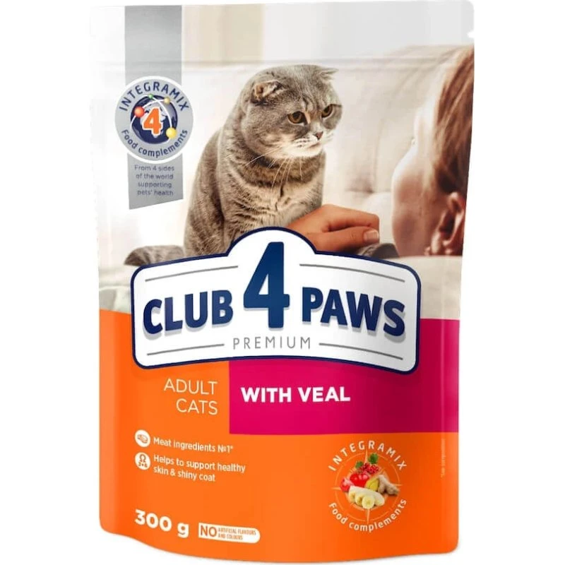 CLUB 4 PAWS Premium Rindfleisch Katzentrockenfutter, 300g