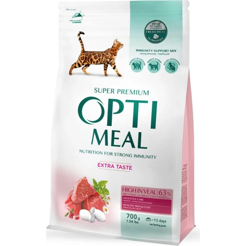 OPTIMEAL Katzentrockenfutter Rindfleisch 700g
