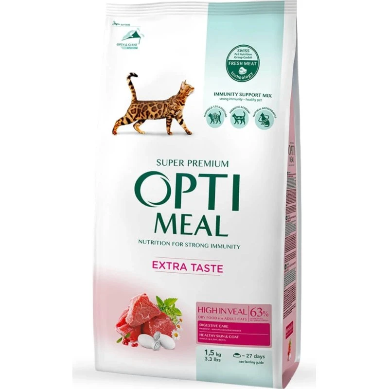 OPTIMEAL Katzentrockenfutter Rindfleisch, 1,5kg