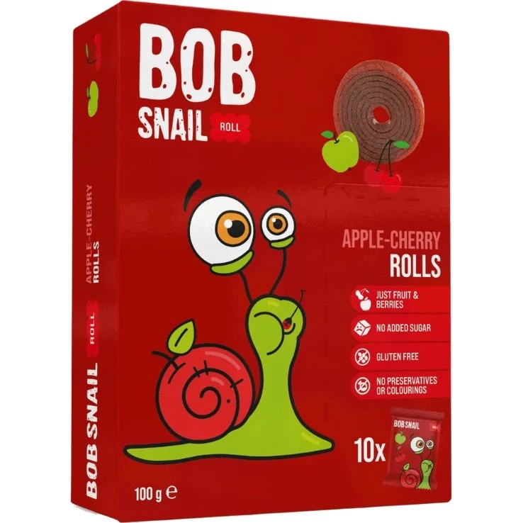 Bob Snail Fruchtrollen Apfel & Kirsche, 100g