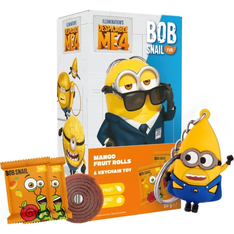 Bob Snail Fun Set Mango Rollfruchtsnack mit Minion Spielzeug