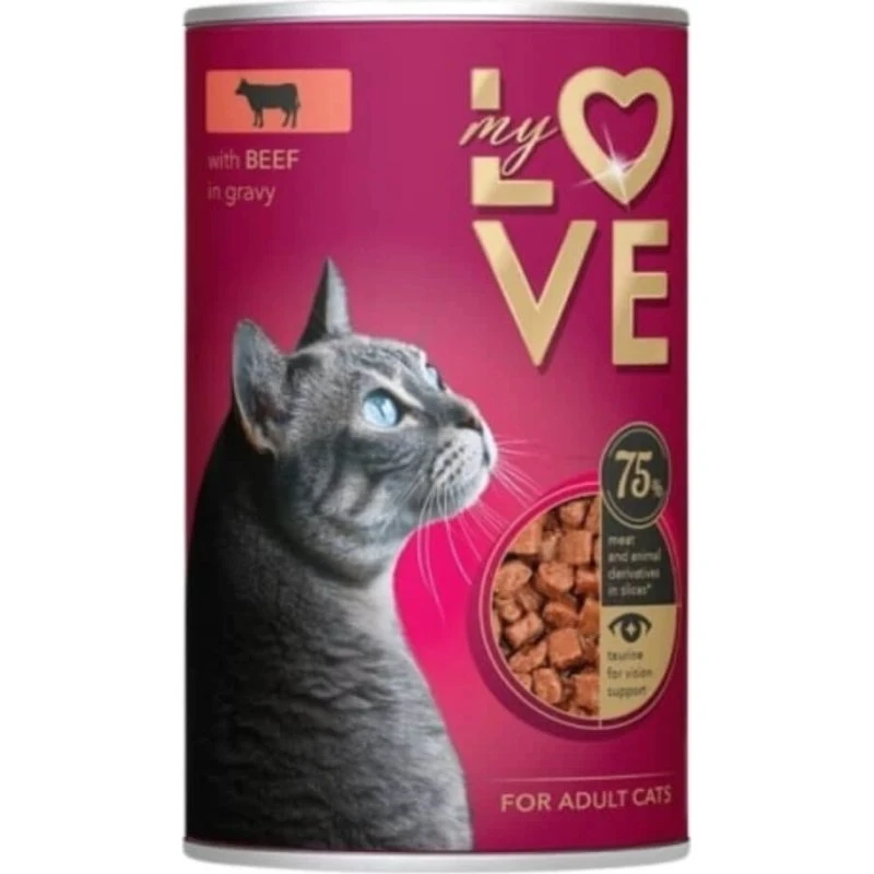 MY LOVE Katzen-Nassfutter Rindfleisch in Sauce, 415g