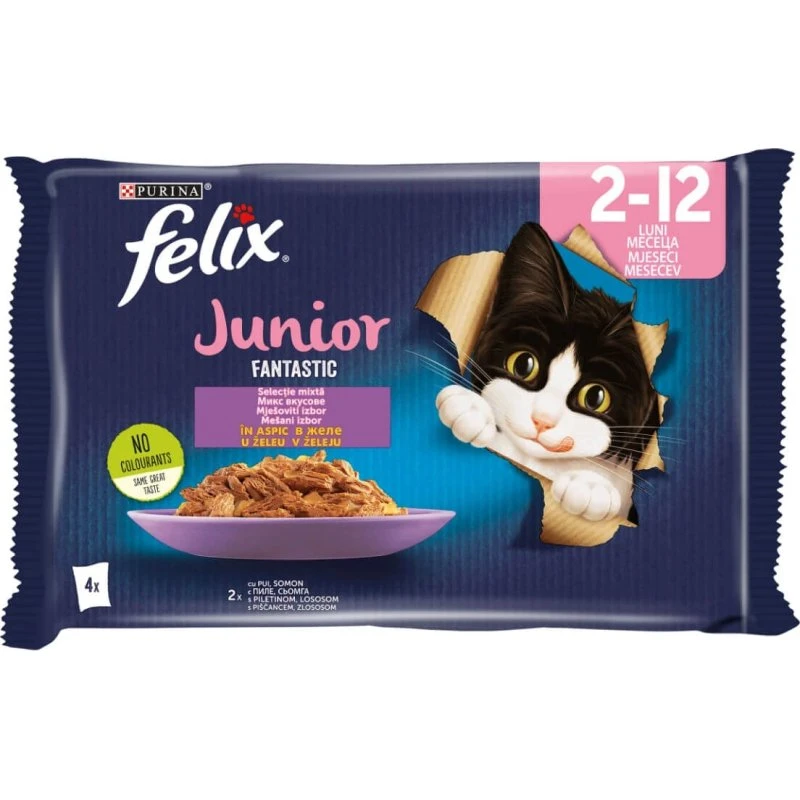 Purina Felix Fantastic Junior Huhn Nassfutter, 4x85g