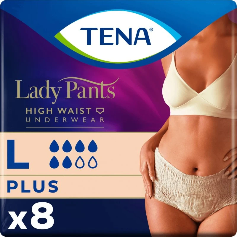 TENA Lady Pants Crème Plus, Saugfähige Slips, L, 8 Stück