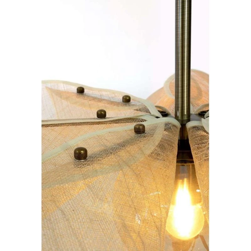 Markslöjd Styrka Pendelleuchte, Ø 63 cm, Messing/Beige/Bananenfaser