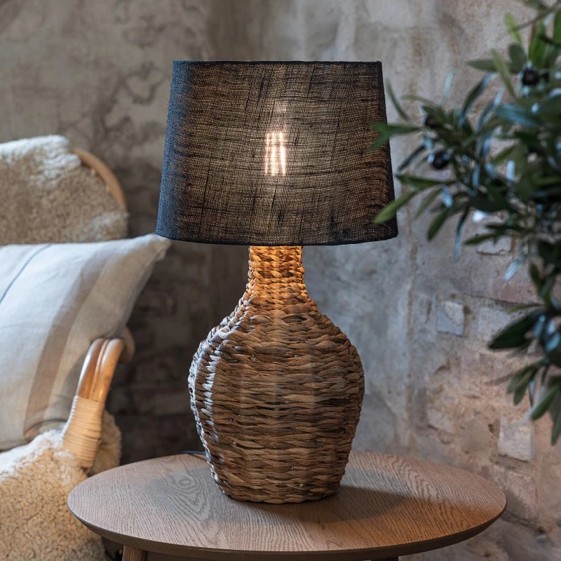 Markslöjd Paglia Tischleuchte Rattan/Jute Schwarz/Natur 58 cm