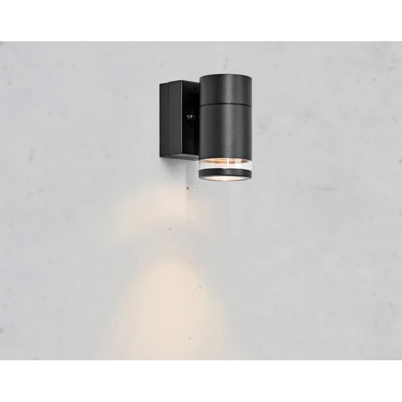 Markslöjd Luno LED-Außenwandlampe, schwarz, 11 cm, IP65, dimmbar