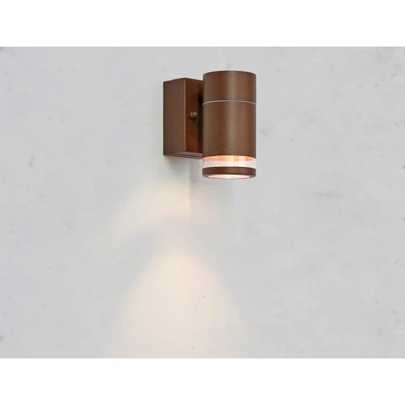 Markslöjd Luno LED-Außenwandlampe, braun, 11 cm, IP65, dimmbar
