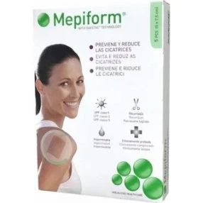 Mepiform Silikon 5x7 cm, 5 Stück - Narbenpflege Silikonfolie