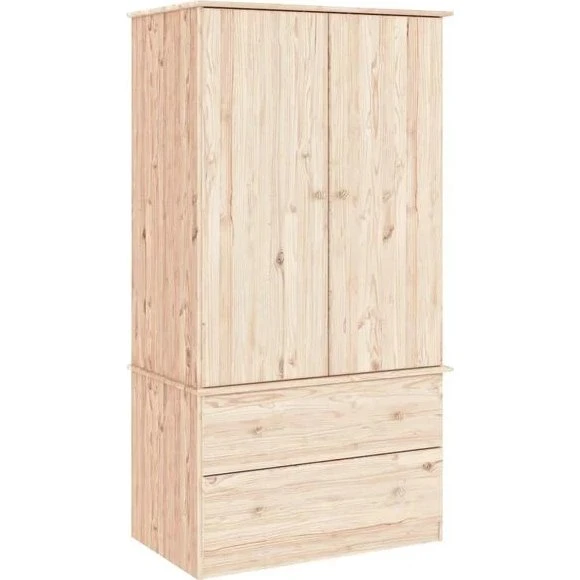 vidaXL Kleiderschrank 90x55x170 cm Kiefern-Massivholz