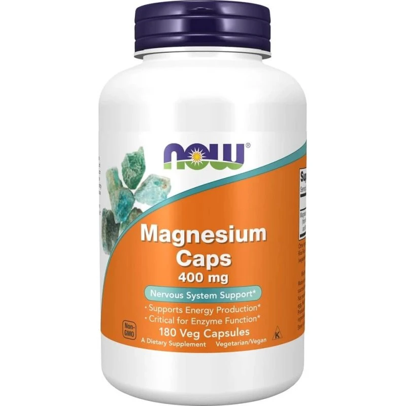 Now Foods Magnesium 400mg - 180 pflanzliche Kapseln