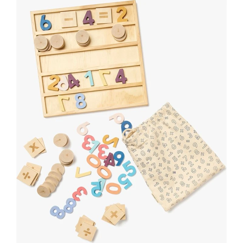 Kids Concept Rechentafel aus Holz mit Zahlen- und Legeplättchen
