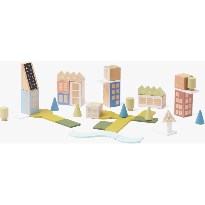 Kids Concept Holzklötze Stadt Aiden - Nachhaltiges Spielset aus Kiefernholz