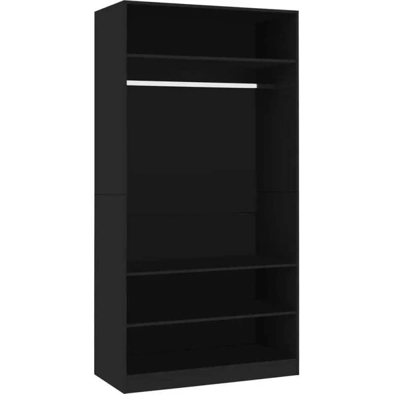 vidaXL Kleiderschrank Schwarz 100x50x200 cm