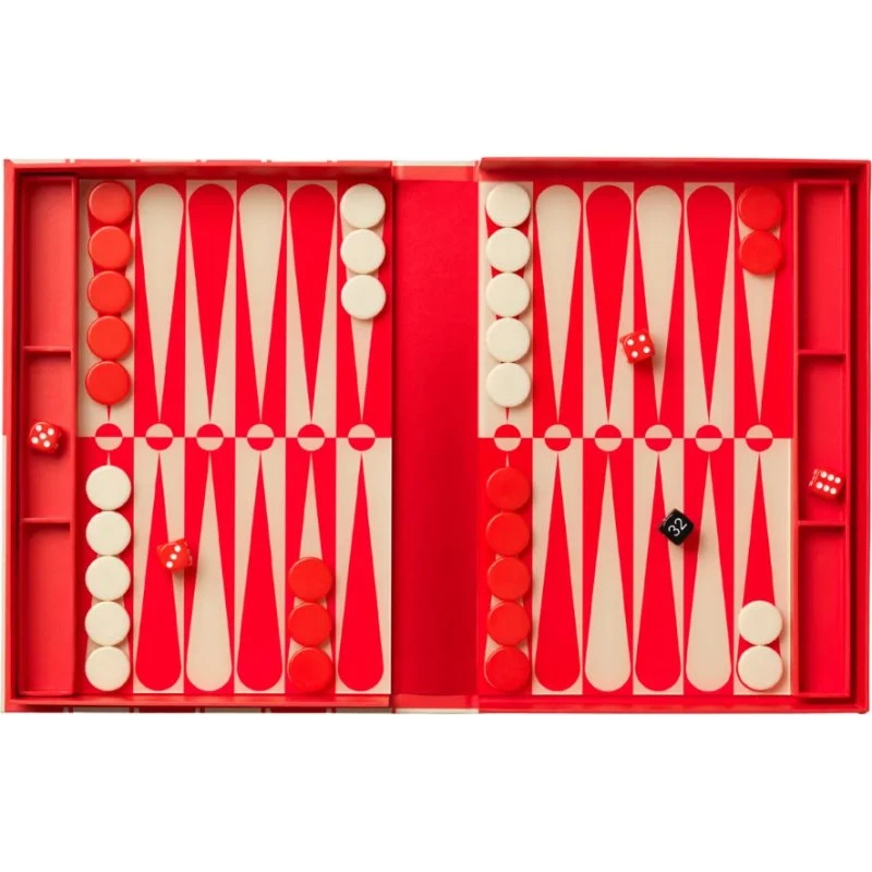 Classic Art of Backgammon - Strategisches Brettspiel in Rot/Creme