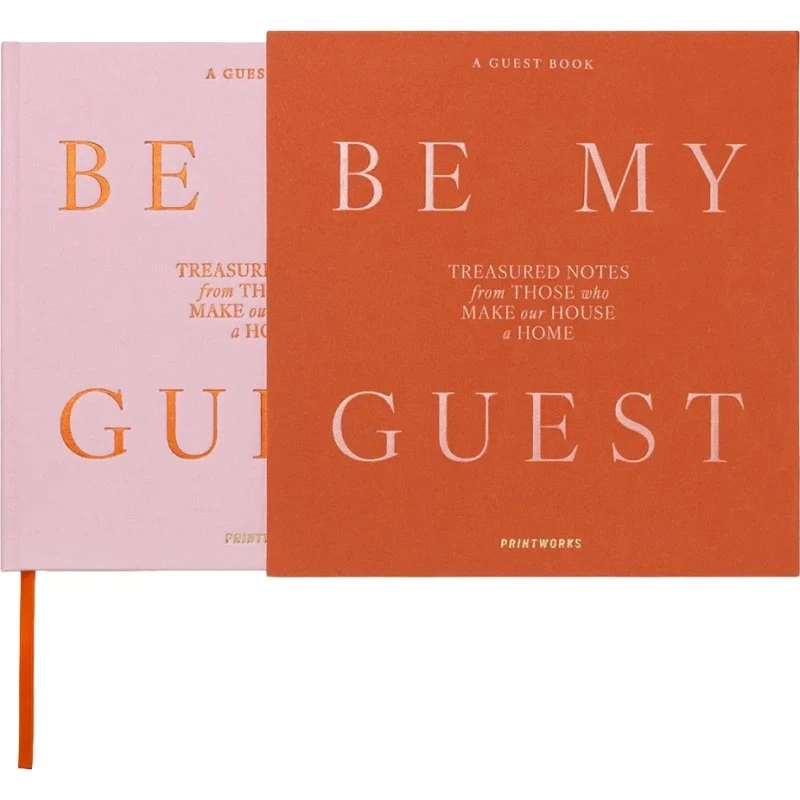 Printworks Gästebuch Be My Guest in Orange-Rosa