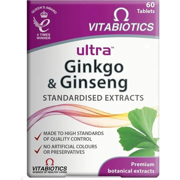 Vitabiotics Ultra Ginkgo & Ginseng, 60 Tabletten