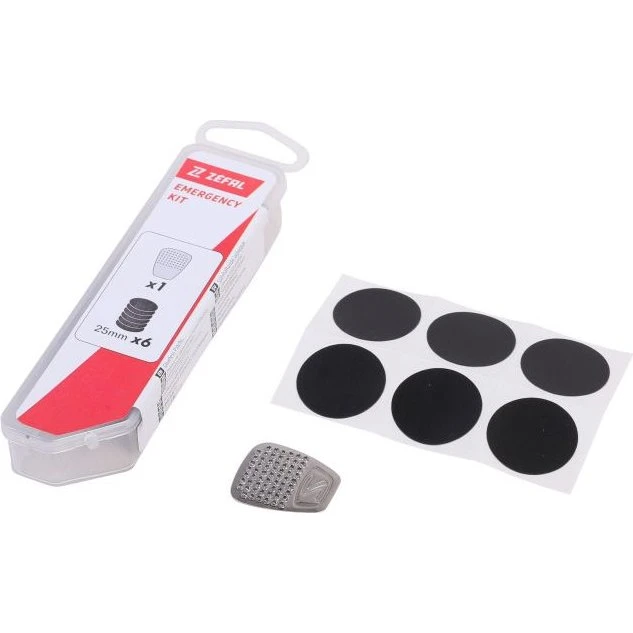Zefal Emergency Kit 6 Flicken selbstklebend + Schaber Edelstahl