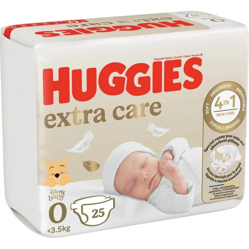 Huggies Extra Care Windeln Nr. 0, <3,5 kg, 25 Stück
