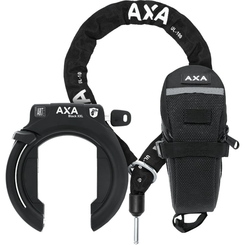 AXA Block XXL Rahmenschloss + ULC100 Kette + Tasche schwarz