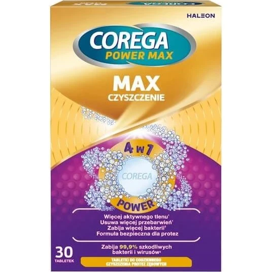 Corega Power Max Prothesenreinigungstabletten, 30 Stück