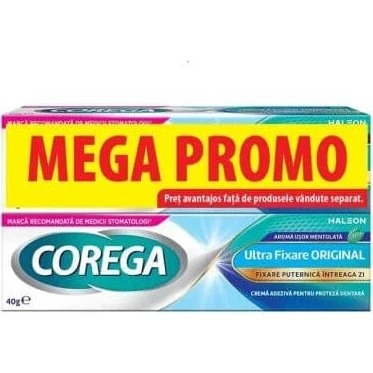Corega Ultra Fixation Zahnprothesen-Haftcreme, 2 x 40 g