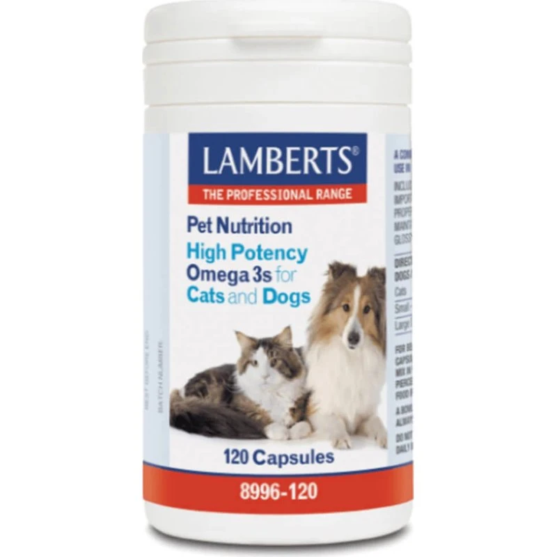 Lamberts High Potency Omega 3 für Katzen & Hunde, 120 Kapseln