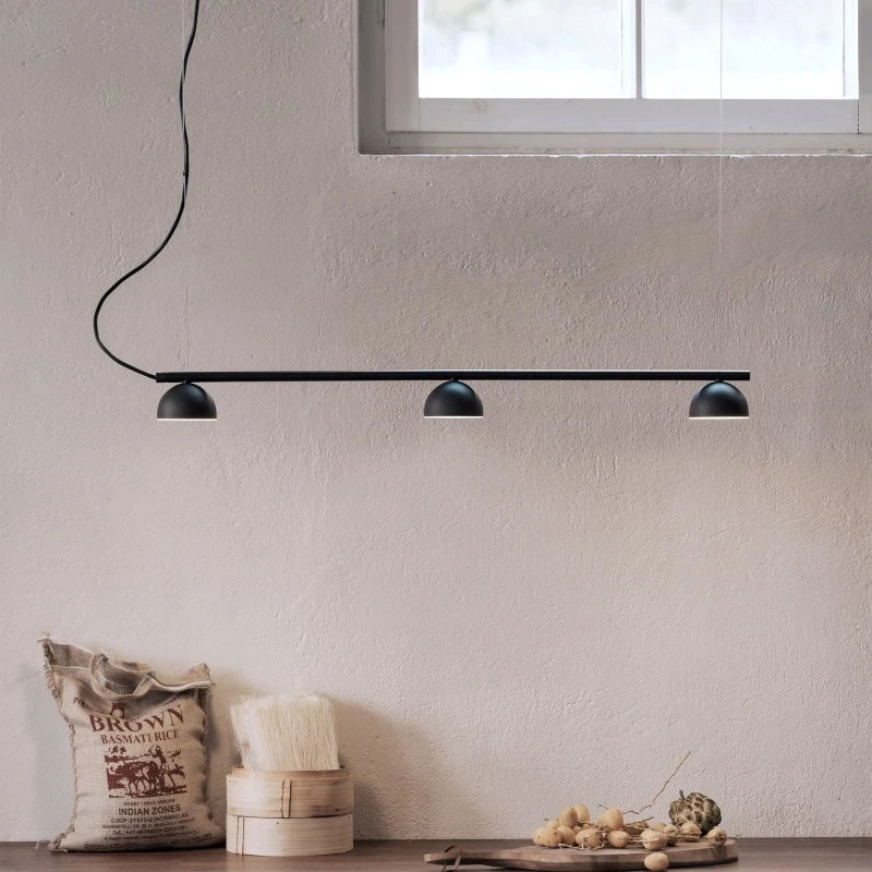 Norwegian Northern Blush LED-Hängeleuchte, 3-flg., Schwarz