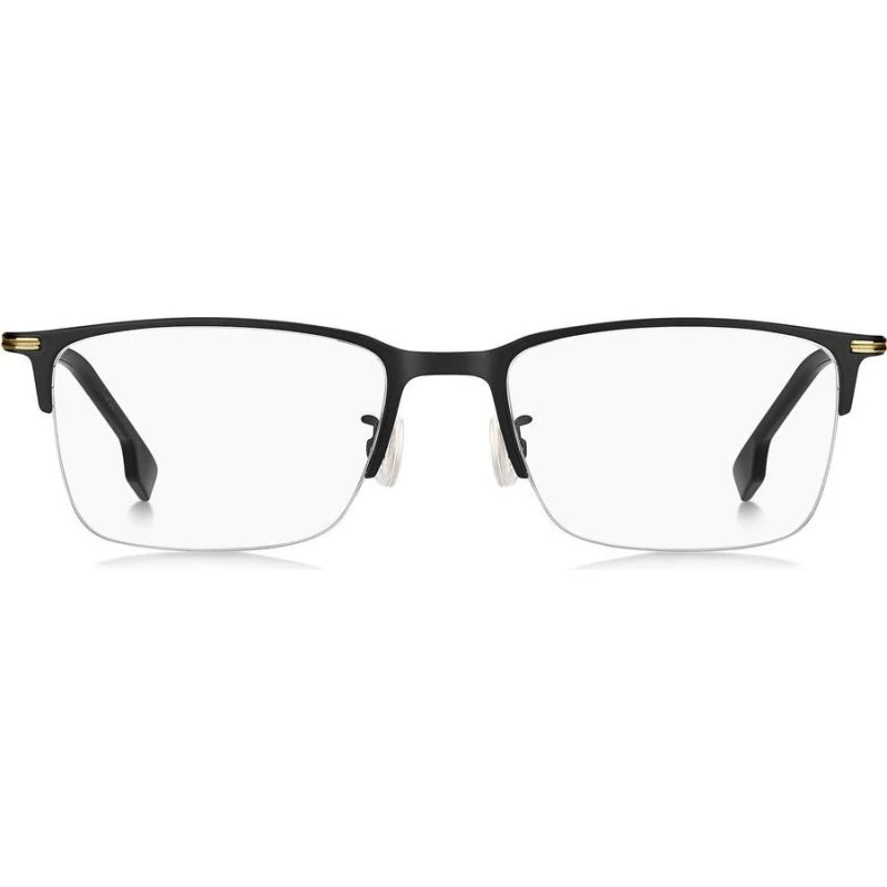BOSS 1616/F Herrenbrille - Rechteckiges Metallgestell in Schwarz/Gold