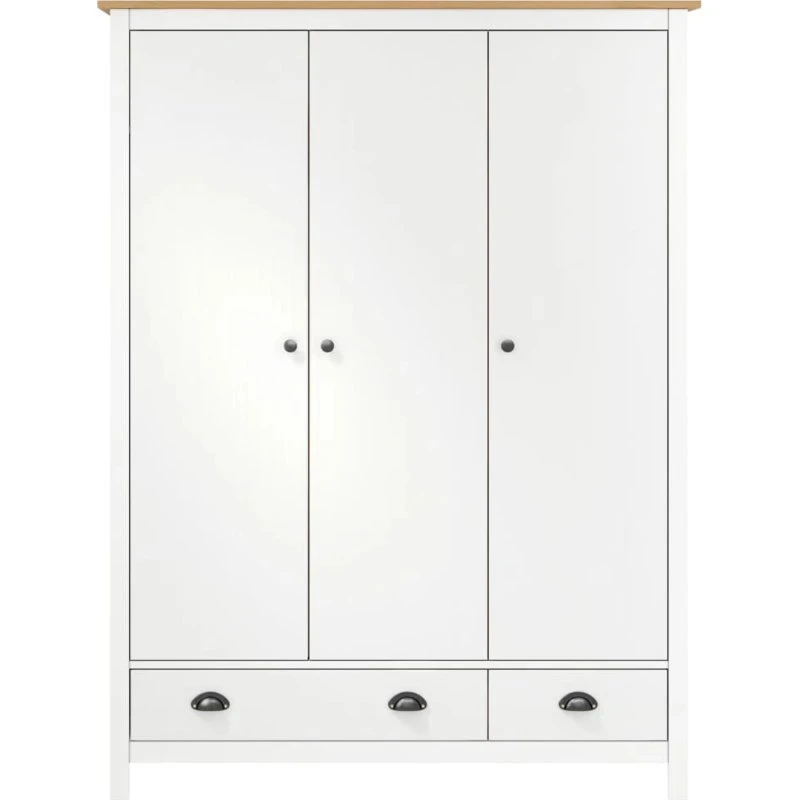 vidaXL Kleiderschrank Hill Weiß 127x50x170 cm Kiefernholz