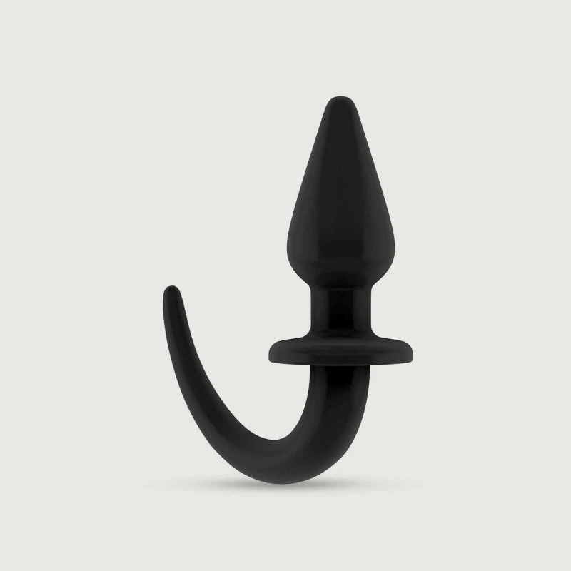 Flexibler Butt Plug mit Schwanz - Schwarz