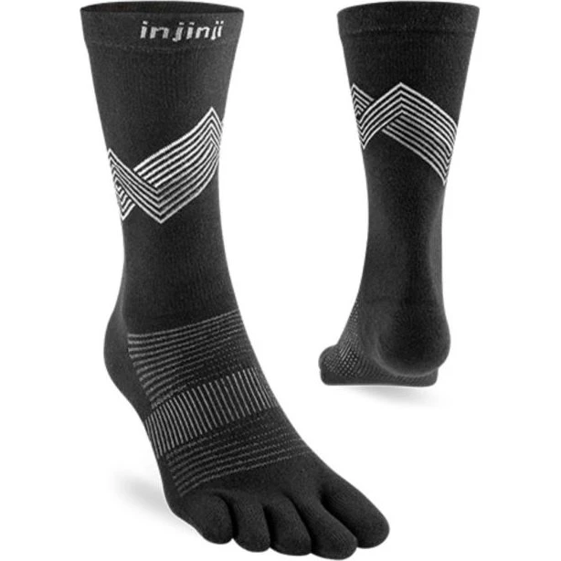 Injinji Run Lightweight Crew Socken - Schwarz, 37-40
