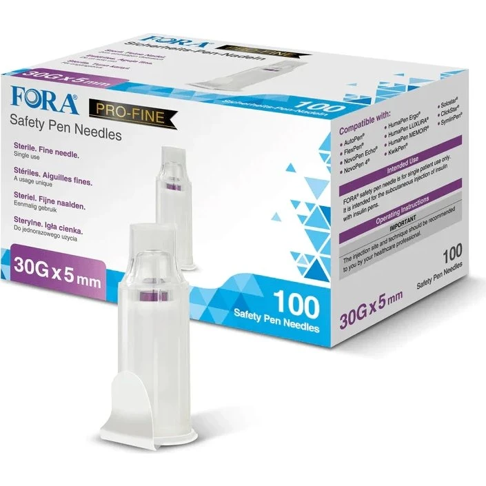 FORA Pen-Nadeln 31G × 5 mm, steril für Insulin- & Injektionspens