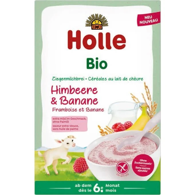 Holle Bio Reisbrei Himbeere & Banane mit Ziegenmilch, 200g