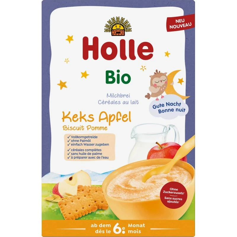Holle Bio-Brei Keks & Apfel, milchig, ab 6 Monaten, 250 g