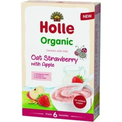 Holle Bio-Hafermüsli mit Milch, Äpfeln & Erdbeeren, 250g, ab 6 Monaten