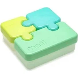Melii Puzzle-Lunchbox mit 3 Fächern, Blau & Grün