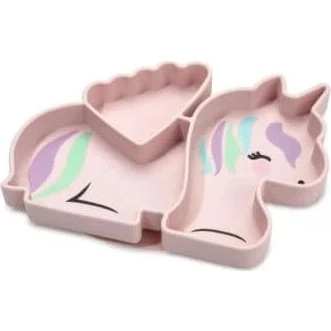 Melii Unterteilter Einhorn-Teller mit Silikon-Saugnapf (6+ Monate)