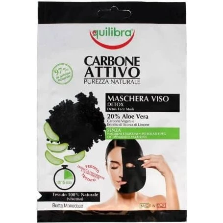 Equilibra Carbone Gesichtsmaske mit Aktivkohle & Hyaluronsäure
