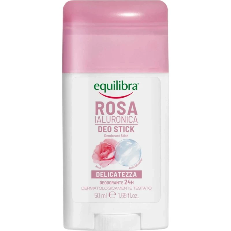 Equilibra Rosa Rosen-Deodorant-Stick mit Hyaluronsäure, 50 ml