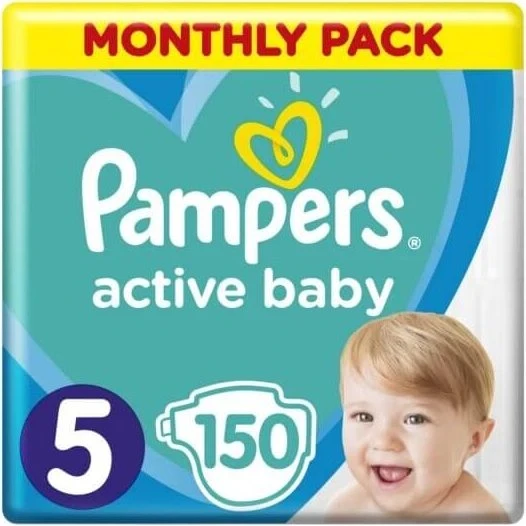 Pampers Active Baby Windeln Nr. 5 (11-16 kg), 150 Stück Monatspackung