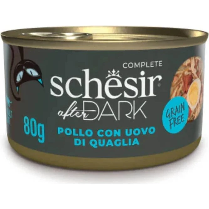 Schesir After Dark Huhn & Wachtelei Katzennassfutter 80g