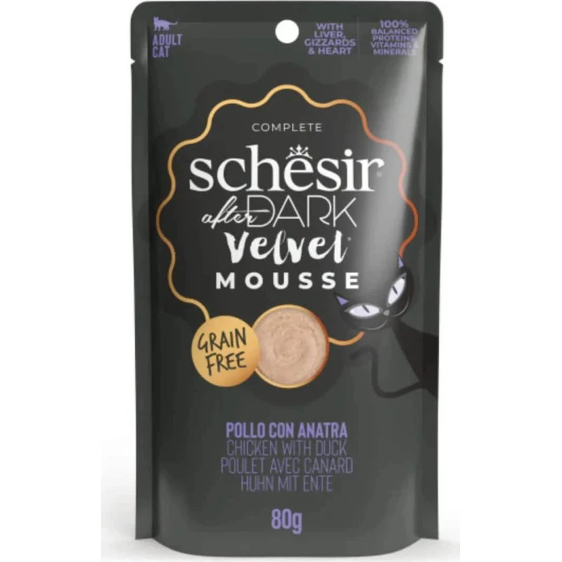 Schesir After Dark Velvet Mousse Huhn & Ente, 80g