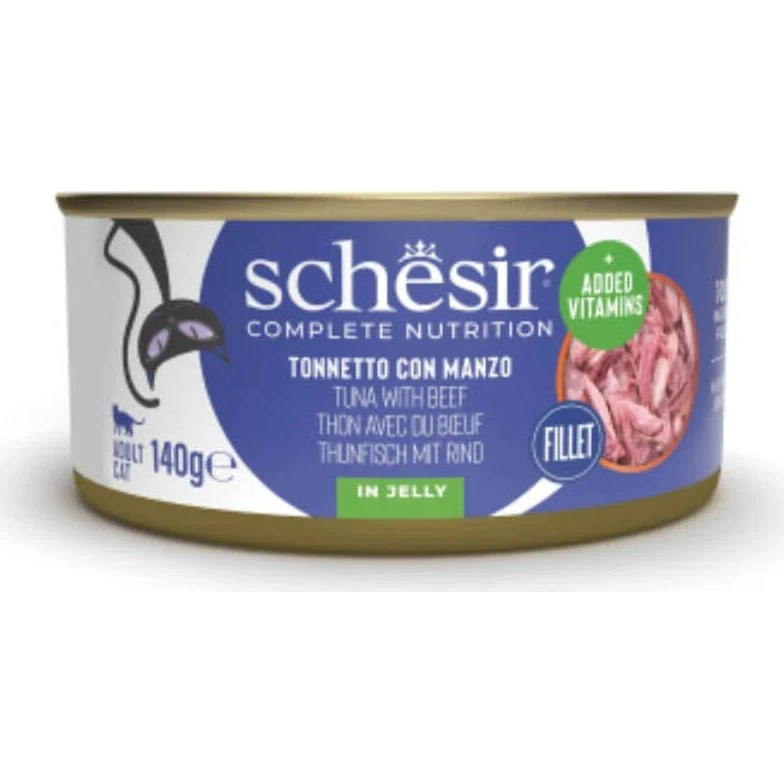 Schesir Nassfutter Thunfisch & Rindfleisch in Aspik, 140g