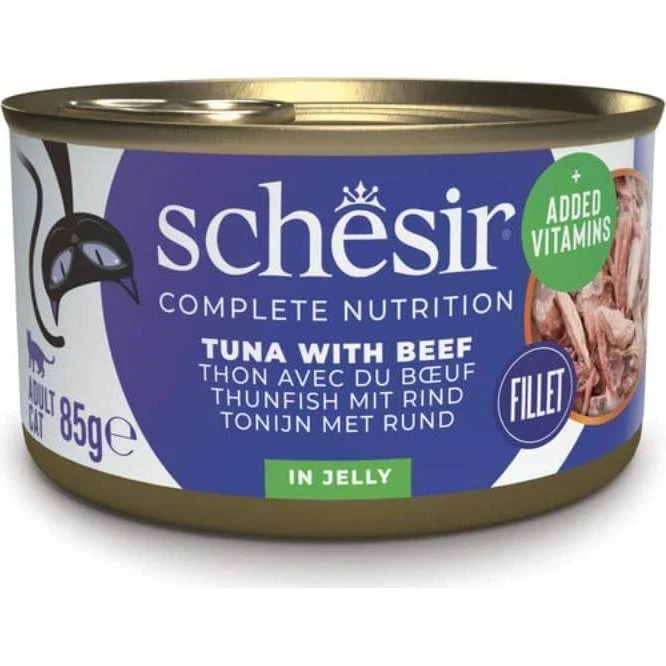 Schesir Complete Nutrition Nassfutter Thunfisch & Rind in Aspik, 85g