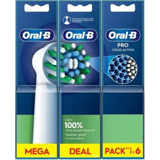 Oral-B Cross Action Ersatzbürstenköpfe, 6 Stück