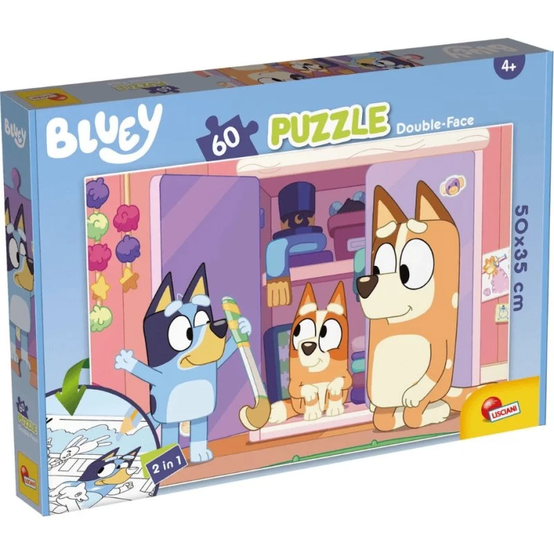 Lisciani Maxi-Malpuzzle Bluey - 60-Teile Puzzle & Ausmalbild