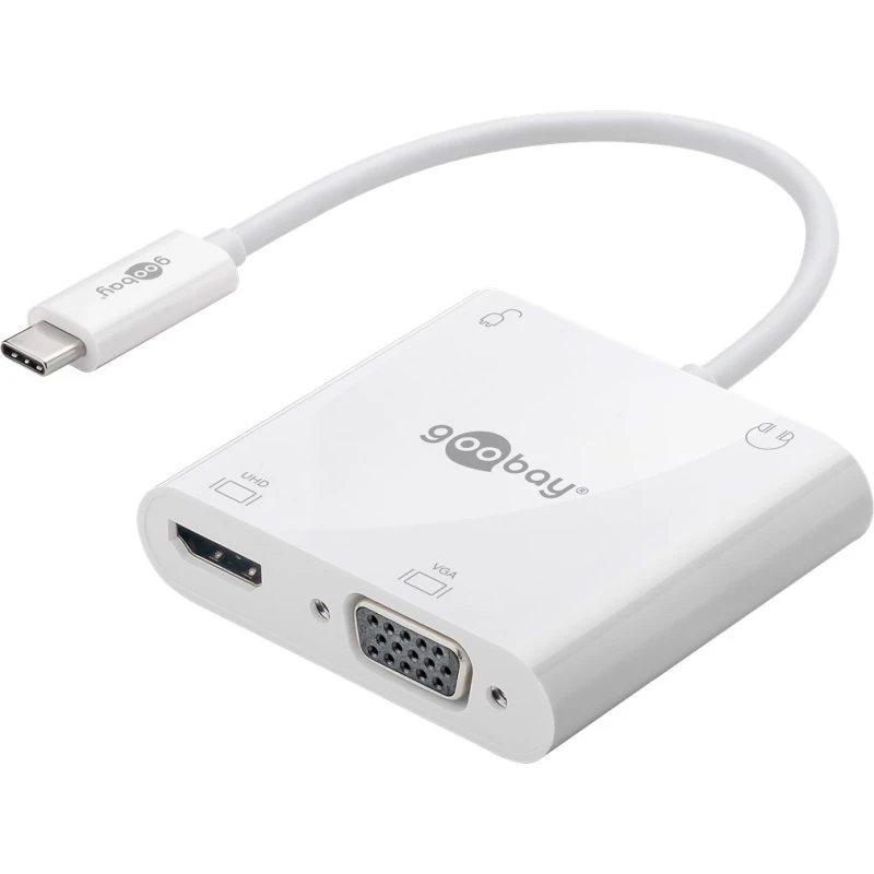 Goobay 52418 USB-C Multiport-Adapter HDMI+VGA+PD 100 W