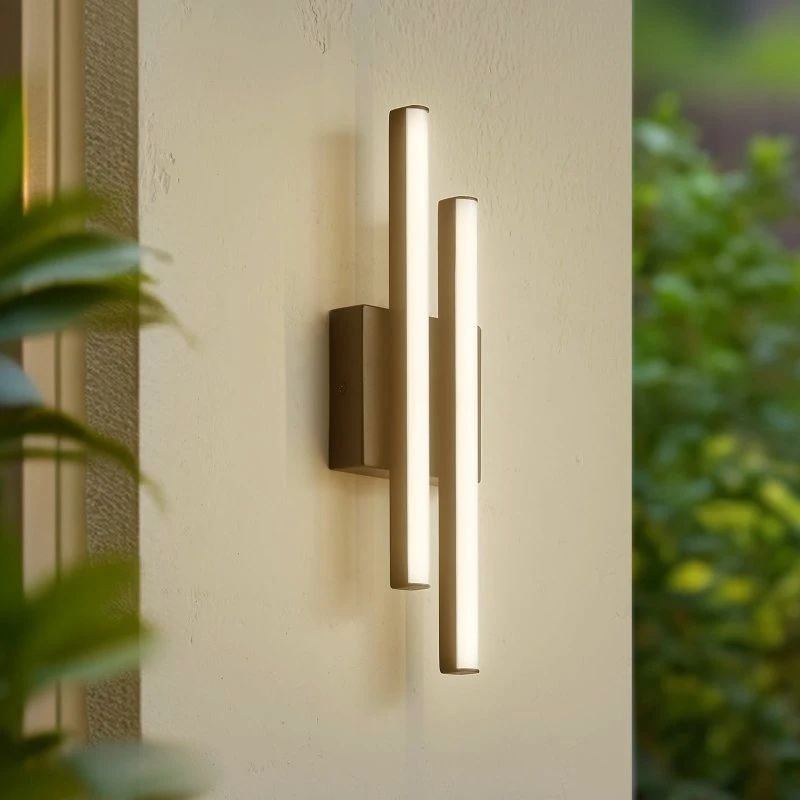 Lindby Abelia LED-Außenwandlampe, Schwarz, Aluminium & Edelstahl