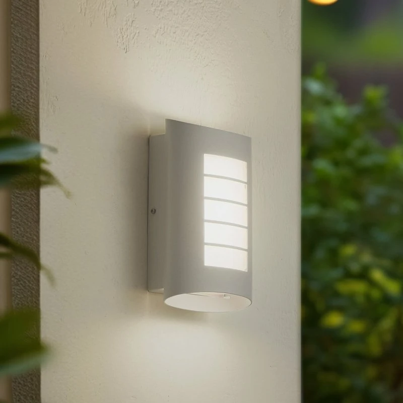 Lindby Ismael LED-Außenwandleuchte, Weiß, Aluminium, 26,8 cm